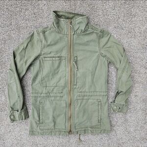 Madewell Fleet Army Green Military Cargo Utility Jacket Zip Up Coat Womens XS